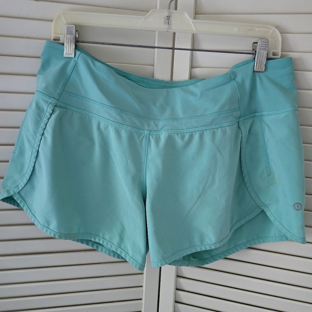 2 pairs Lululemon Women’s Performance Running Shorts - Deep Teal And Navy. - Picture 3 of 6